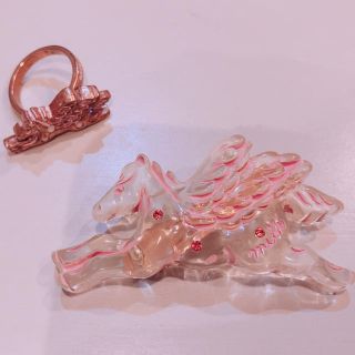 ミルク(MILK)の【まなぼちゃん専用】MILK ユニコーンバレッタ、リングセット(バレッタ/ヘアクリップ)