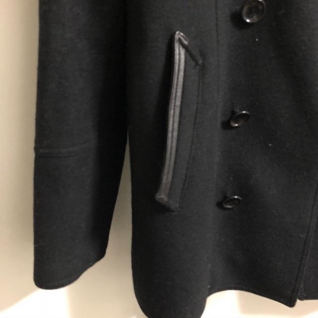 MICHEL KLEIN(ミッシェルクラン)のMICHEL KLEIN HOMME メルトンピーコート　ブラック メンズのジャケット/アウター(ピーコート)の商品写真