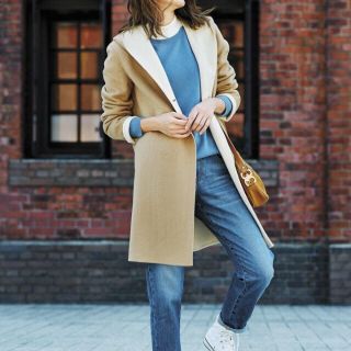 ユニクロ(UNIQLO)の【あきちゅんたさん専用】UNIQLOダブルフェイスフーデットコート(ガウンコート)