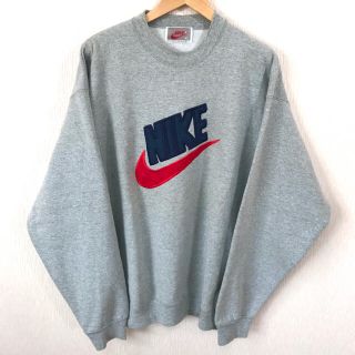 ナイキ(NIKE)のレア ワッペン ♪ 90s USA製 ナイキ スウェット XL グレー 裏起毛(スウェット)