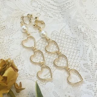 ■ 再々♡再販 ゆらゆらハート ピアス/イヤリング ■(ピアス)