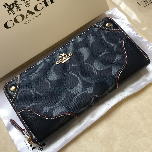 COACH(コーチ)の付属品完備 coach 長財布 デニム コーチ 新品 レディースのファッション小物(財布)の商品写真