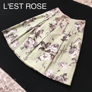 レストローズ(L'EST ROSE)のhanikochan様 専用 L'EST  ROSE バラ柄スカート(ひざ丈スカート)