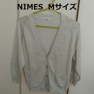 ニーム(NIMES)のNIMES　薄手　ラメ　カーディガン　Mサイズ(カーディガン)