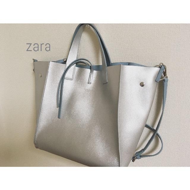 2 way ZARAリバーシブルトートバッグハンドバッグショルダーバッグ