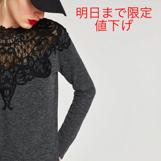 ザラ(ZARA)の新品 ZARA ザラ 刺繍レーストップス セーター(カットソー(長袖/七分))