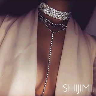 ドゥーズィエムクラス(DEUXIEME CLASSE)の【Impnrt〻jewelry】単独可 3連ラインストーン チョーカーparty(ネックレス)