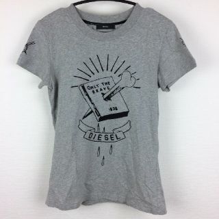 ディーゼル(DIESEL)の美品 DIESEL ディーゼル 半袖Tシャツ グレー クルーネック サイズXS(Tシャツ/カットソー(半袖/袖なし))