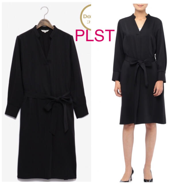 PLST(プラステ)の新作✨PLST☆ Domaniコラボ フロントタックワンピース M 黒 レディースのワンピース(ひざ丈ワンピース)の商品写真