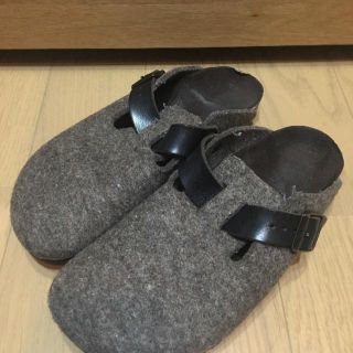 ビルケンシュトック(BIRKENSTOCK)のBIRKENSTOCK BOSTON ウールフェルトカカオ24㎝(サンダル)