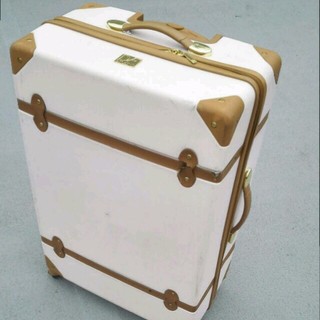 ★★★交渉中★★★DVFstudio白ホワイトブラウンベルトスーツケース海外旅行(スーツケース/キャリーバッグ)