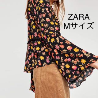 ザラ(ZARA)の新品 ZARA ザラ 花柄 フリンジ付き ブラウス(シャツ/ブラウス(長袖/七分))