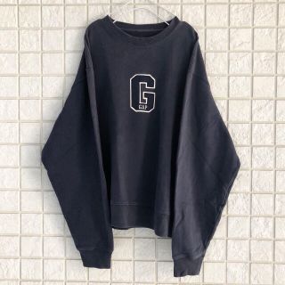 ギャップ(GAP)のused 90s GAP ロゴ刺繍 プルオーバートレーナー ネイビー FREE(スウェット)