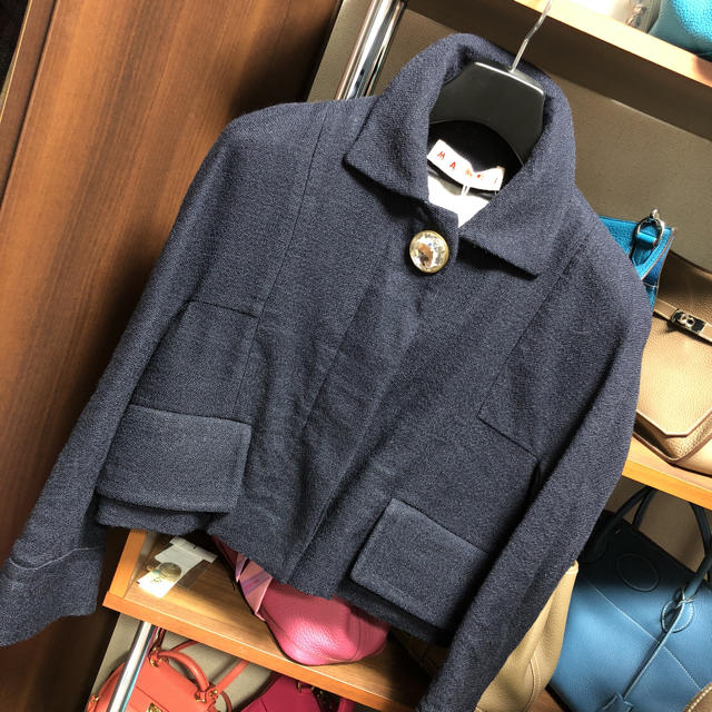 新品タグ付き定価23万 マルニ ジャケット 麻 春夏 ネイビー紺色 36 | フリマアプリ ラクマ