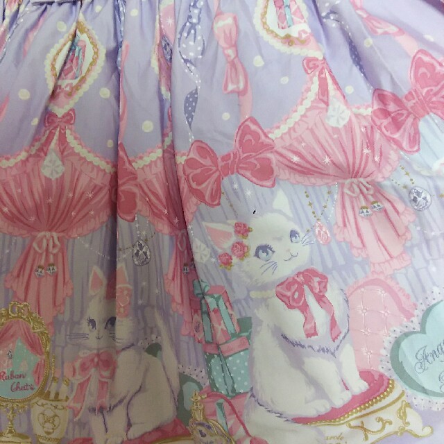 Angelic Pretty(アンジェリックプリティー)のAngelic Pretty ドーリーキャット ローウエストJSK レディースのワンピース(ミニワンピース)の商品写真