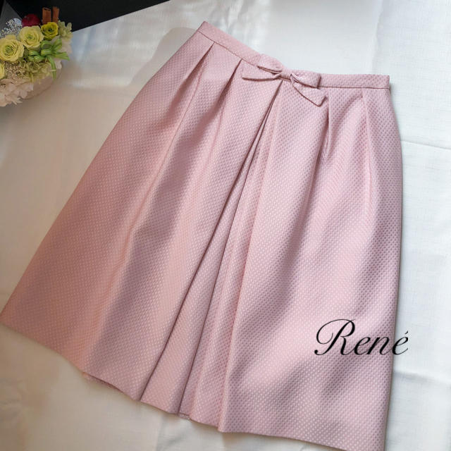 美品♡René ルネ ジャガードスカート 36 /FOXEY - ひざ丈スカート