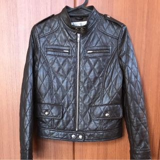 BALMAIN バルマン　ラムレザー　ライダースジャケット　レディース