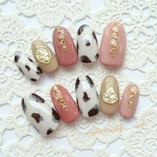 mylovemylife_nail☆ホワイトべっ甲ニュアンスネイル(ブラウン系)