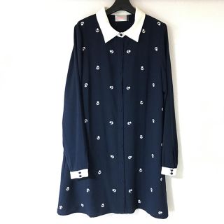 シックウィッシュ(Chicwish)の値下げ♡星 月 ネイビー ワンピース シャツワンピ 前開きワンピ(ひざ丈ワンピース)