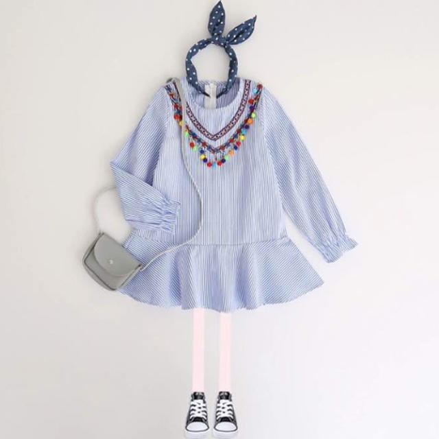 sale☆新品☆ストライプチュニック キッズ/ベビー/マタニティのキッズ服女の子用(90cm~)(ワンピース)の商品写真