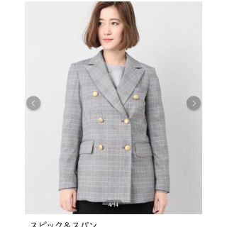 スピックアンドスパン(Spick & Span)の2/18まで出品！スピック&スパン グレンチェック ジャケット 新品タグ付(テーラードジャケット)