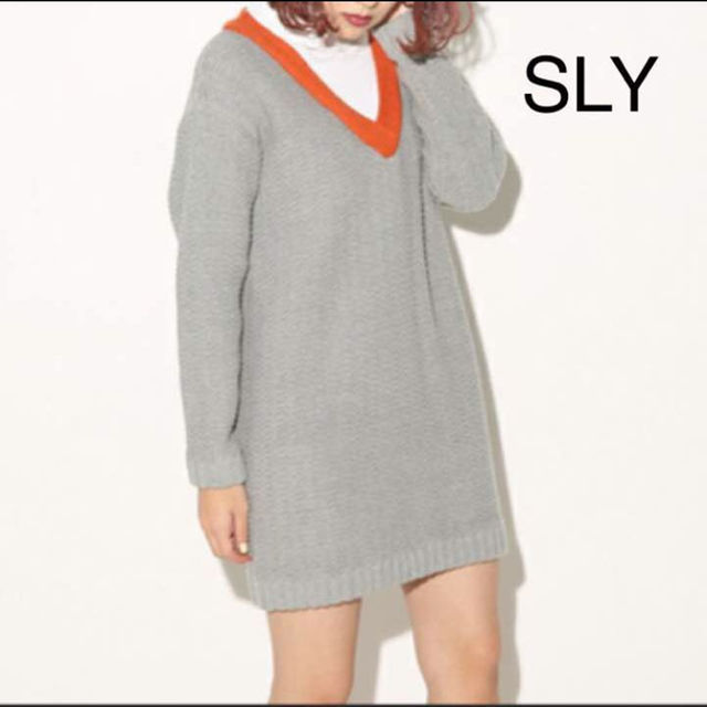Sly Sly レイヤード タートル ニット ワンピース グレーの通販 By U S スライならラクマ