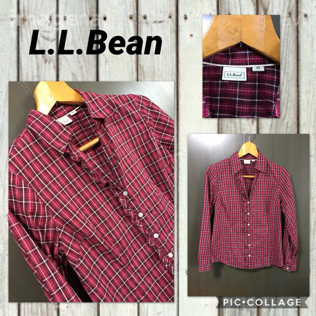 L.L.Bean 長袖シャツ ブラウス スキッパー フリル 超美品1部訳ありXS
