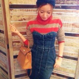 トゥデイフル(TODAYFUL)の♡denim onepiece♡(ひざ丈ワンピース)