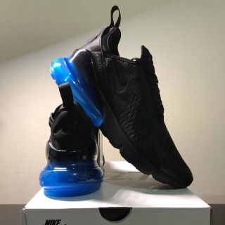 ナイキ(NIKE)のNIKE AIR MAX 270 BLACK/BLACK-PHOTO BLUE(スニーカー)