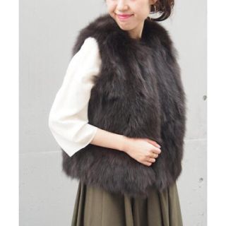 スピックアンドスパン(Spick & Span)の美品 2017年AW spick&span  フォックスファーベスト(ベスト/ジレ)