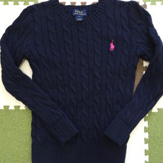 ラルフローレン(Ralph Lauren)の未使用！キッズ ラルフローレン セーター ネイビー ピンク(ニット)