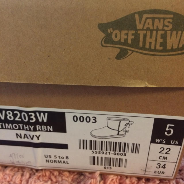 VANS 22.0cm バックリボン  ネイビー   新品