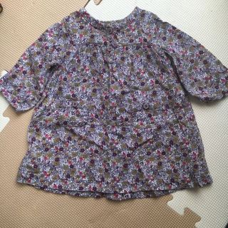 プチバトー(PETIT BATEAU)のプチバトー 小花柄チュニックワンピース 60センチ(ワンピース)