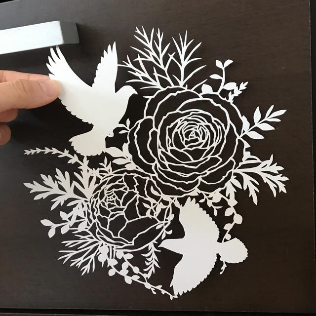 切り絵 白 鳥と花の通販 By Mom 紙工房 ラクマ