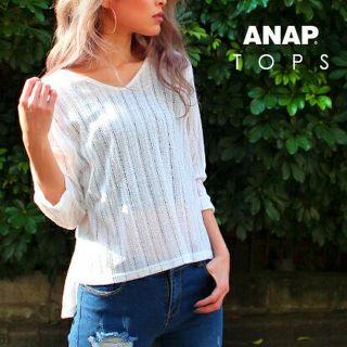 アナップ(ANAP)のアナップ シャドーストライプ サマーニット トップス ANAP(ニット/セーター)