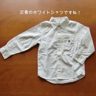 ギャップ(GAP)の未着用☆キッズGAPボタンダウンシャツ　110ｃｍ　白　長袖(Tシャツ/カットソー)