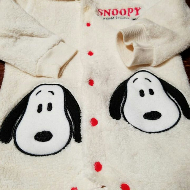 SNOOPY(スヌーピー)の美品 スヌーピーカバーオール キッズ/ベビー/マタニティのベビー服(~85cm)(カバーオール)の商品写真