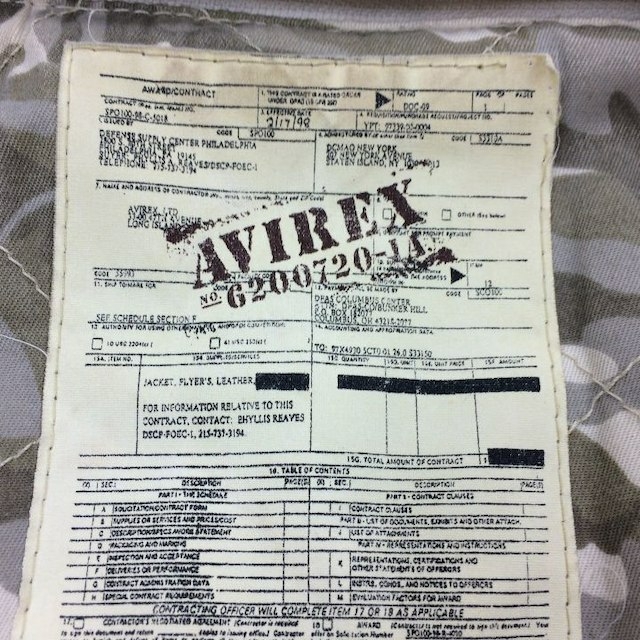 AVIREX(アヴィレックス)のAVIREX アヴィレックス ジャケット 古着 RF3 メンズのジャケット/アウター(ミリタリージャケット)の商品写真
