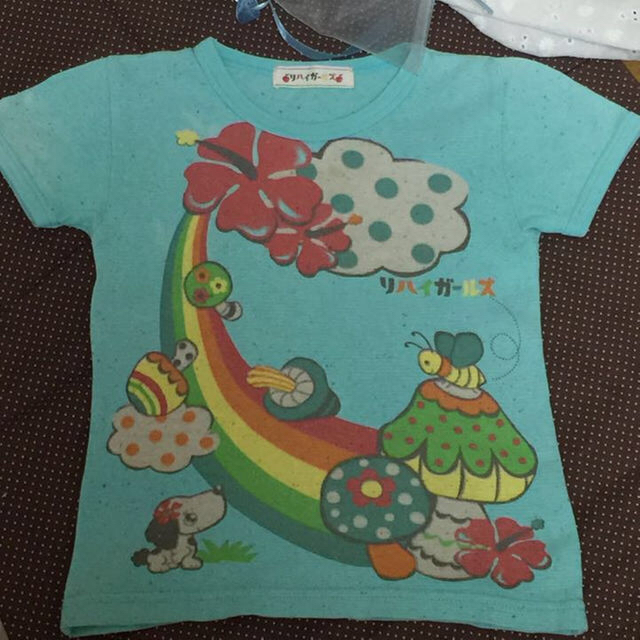 JENNI(ジェニィ)のリハイガールズ🍄レトロプリントused加工半袖Tシャツ🍎100㌢ キッズ/ベビー/マタニティのキッズ服女の子用(90cm~)(その他)の商品写真