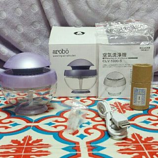 値下げ　arobo 空気清浄機　CLV-1000-S パープル　アロボ　ミニ(加湿器/除湿機)