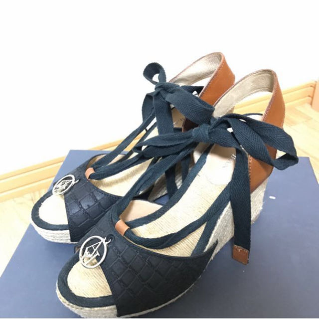 美品☆ARMANI JEANS☆アルマーニジーンズ☆ウェッジソールサンダル☆ | フリマアプリ ラクマ 新入荷 ウェッジソール サンダル アルマーニジーンズ 37 サンダル