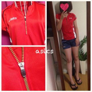 アシックス(asics)の送込✨asicsジップスポーツTシャツ(Tシャツ(半袖/袖なし))