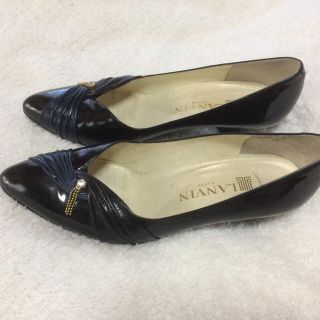 ランバンコレクション(LANVIN COLLECTION)のmoe様専用   LANVINランバン黒エナメル靴小さいサイズ パーティ最適(ハイヒール/パンプス)