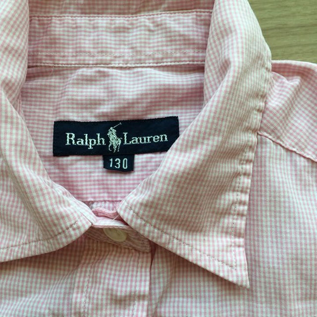 Ralph Lauren(ラルフローレン)のラルフローレン Ralph Lauren ピンク ノースリーブシャツワンピ130 キッズ/ベビー/マタニティのキッズ服女の子用(90cm~)(ワンピース)の商品写真
