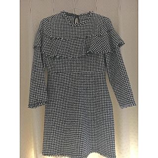 ザラ(ZARA)のZARA ツイードフリルワンピ♡(ミニワンピース)