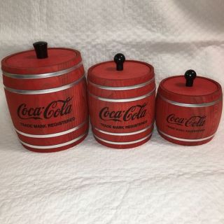 コカコーラ(コカ・コーラ)のコカコーラ 木製樽型小物入れセット！(小物入れ)