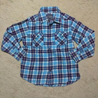 ユニクロ(UNIQLO)のFLANNEL チェックシャツ130(Tシャツ/カットソー)