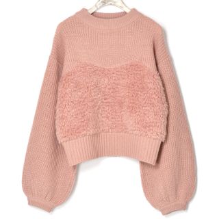 ダブルクローゼット(w closet)のw closet ❤︎ ボアビスチェドッキングニット ❤︎ ピンク(ニット/セーター)