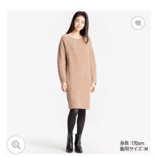 ユニクロ(UNIQLO)のユニクロ ニットワンピース ブークレーニットワンピース(ひざ丈ワンピース)