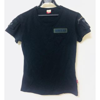 アヴィレックス(AVIREX)のAVIREX （アビレックス）Tシャツ  黒 レディース 綿100％ Mサイズ(Tシャツ(半袖/袖なし))